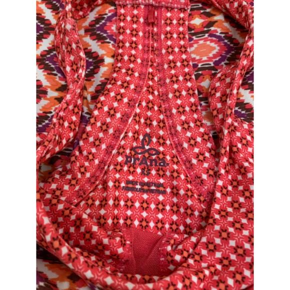 PrAna, Pink/Orange/Purple/White Stretchy Fit-Flare Dress w/ Built-in Bra, Used - Picture 6 of 9